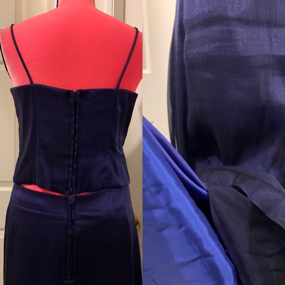 Two-piece vintage prom dress w/shawl - Picture 6 of 9